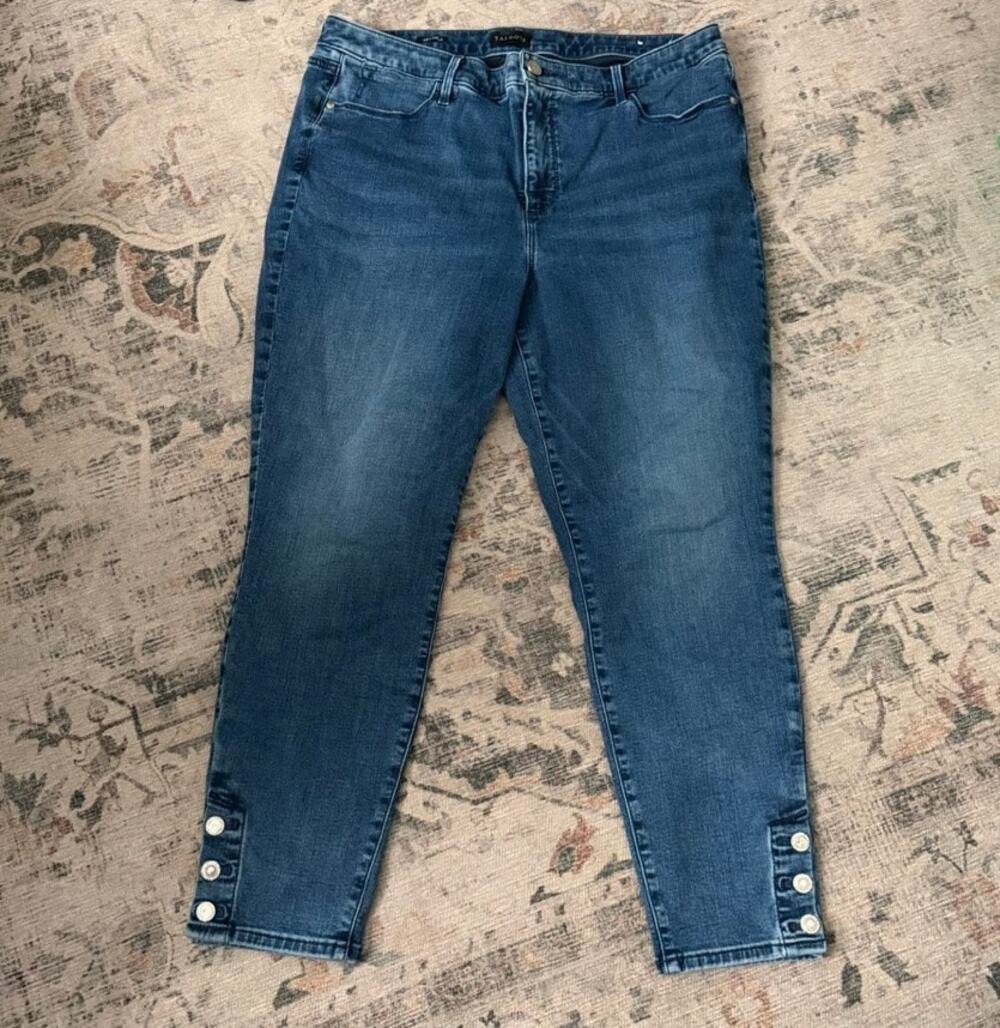 Talbots‎ Cropped Jeggings 16P Silver Button Detail